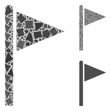 Triangle flag pointer Composition Icon of Humpy Elements Illustrazione stock