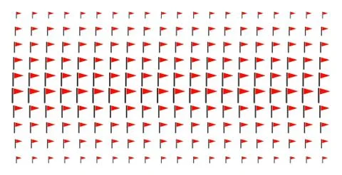 Triangle Flag Shape Halftone Grid Stock Illustration