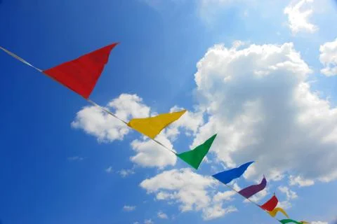 Triangle flag sky Stock Photos