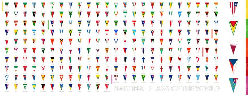 Triangle flag vertical icon, flags of the world. Illustrazione stock