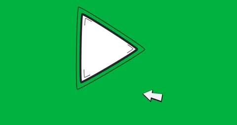 Triangle floating over dark band, cursor arrow pointing, showing design on Stock Footage 317669524
