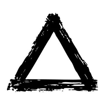 Triangle frame with brush stroke texture. Stock Illustration