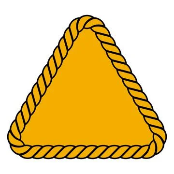 Triangle frame made rope yellow background, black yellow warning striped Stock Illustration