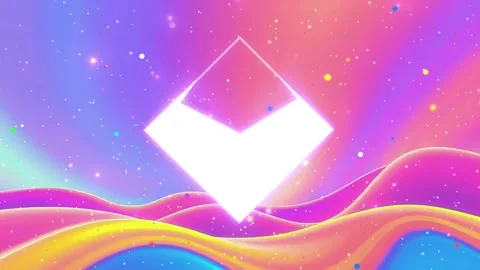 Triangle frame neon background with pink skies. Stock Footage 303682165