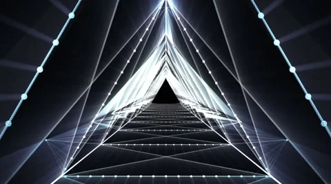 Triangle Future Space Tunnel Stock Footage 49060384