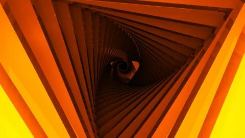 Triangle Future Space Tunnel. A Science Fiction Composition Stock Illustration
