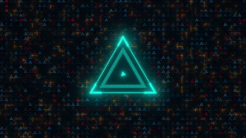 Triangle Of Future Technology Digital Geometric Abstract Video Background Stock Footage 336783213