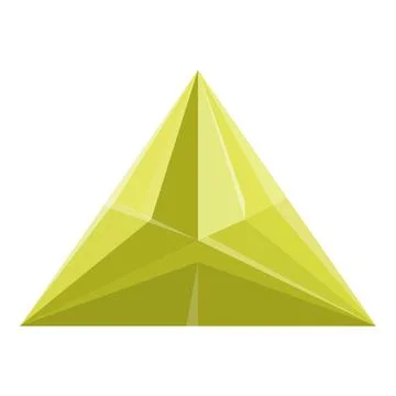 Triangle gem icon cartoon vector. Crystal stone Stock Illustration