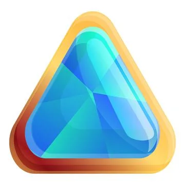 Triangle gemstone icon, cartoon style イラスト素材