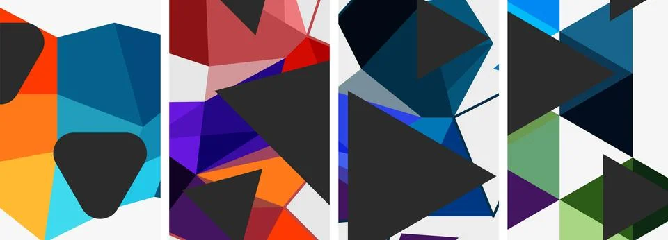 Triangle geometric abstract backgrounds. Vector illustration For Wallpaper Illustrazione stock