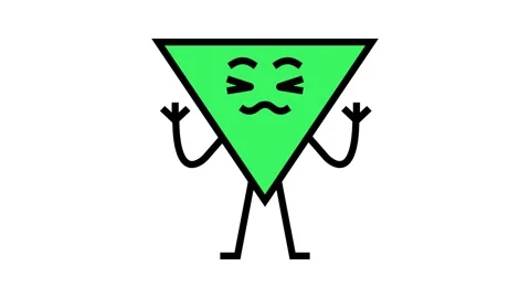 Triangle geometric character color icon animation Stock Footage 326102297