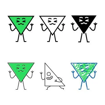 Triangle geometric character color icon vector simplified Stock Illustration