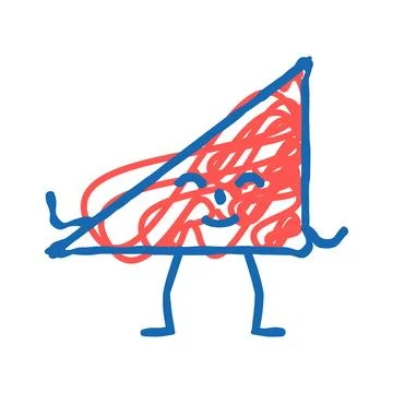 Triangle geometric character icon doodle illustration Illustrazione stock
