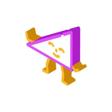 Triangle geometric character isometric icon vector illustration 库存插图