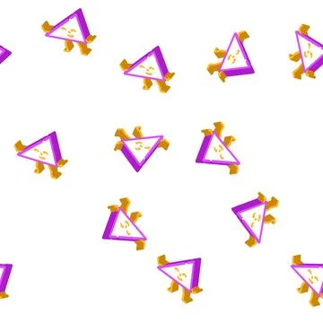 Triangle geometric character isometric icon seamless pattern Illustrazione stock