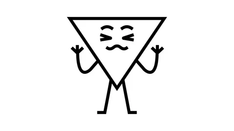 Triangle geometric character line icon animation Stock Footage 326138701