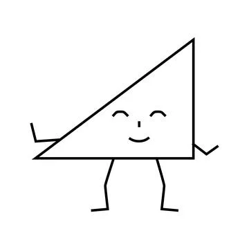 Triangle geometric character line icon vector illustration Illustrazione stock