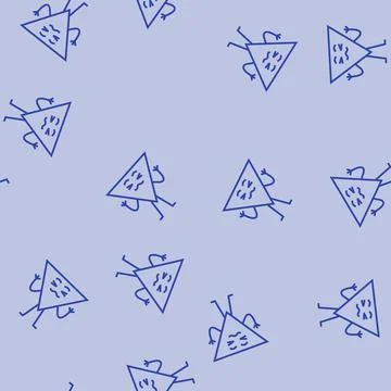 Triangle geometric character line seamless pattern Illustrazione stock