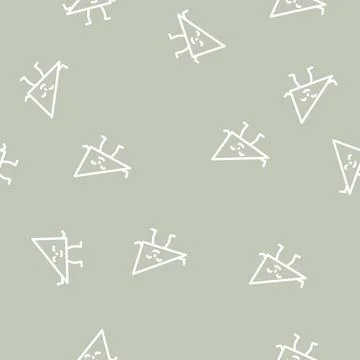 Triangle geometric character line vector seamless pattern Illustrazione stock