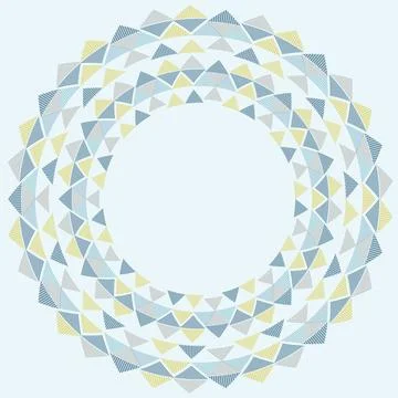 Triangle Geometric Circular Pattern Vector Stock Illustration