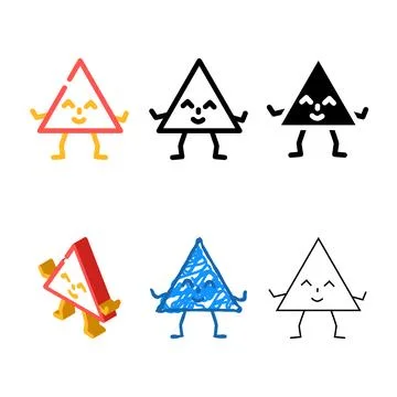Triangle geometric edition shape character color icon vector Stock Illustration