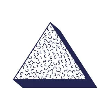 Triangle geometric figure with ninetys pattern Stock Illustration