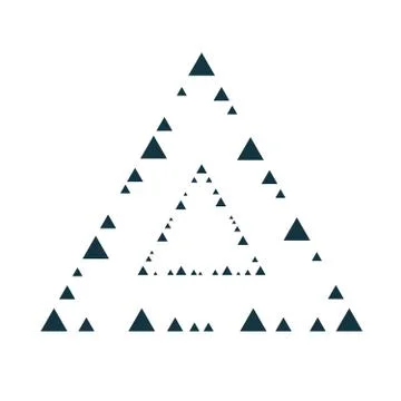 Triangle geometric frames or borders that formed by circle. Illustrazione stock