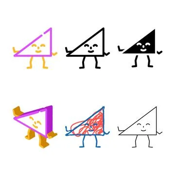 Triangle geometric mix character color icon vector Stock Illustration