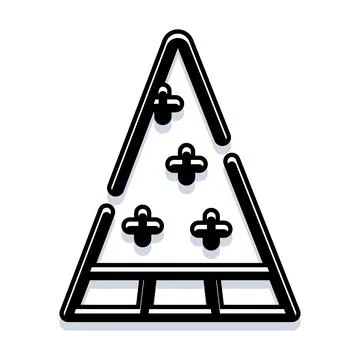 Triangle geometric pattern icon with clover shapes Stock Illustration