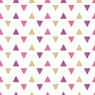 Triangle Geometric Seamless Pattern Vector on Isolated White Background Stock Illustration
