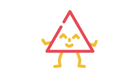 Triangle geometric shape character color icon animation Stock Footage 327273276