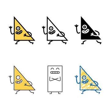 Triangle geometric shape character color icon vector styles Stock Illustration