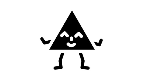 Triangle geometric shape character glyph icon animation Stock Footage 326747376