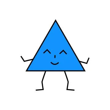 Triangle geometric shape character icon color illustration Stock Illustration