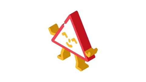 Triangle geometric shape character isometric icon animation Stock Footage 327295889