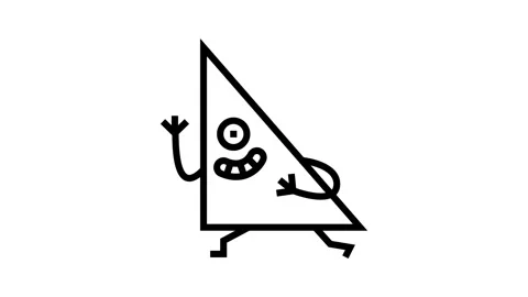 Triangle geometric shape character line icon animation Stock Footage 326138699