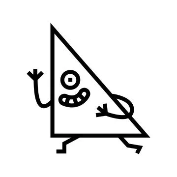 Triangle geometric shape character line icon vector illustration Illustrazione stock