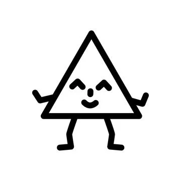 Triangle geometric shape character line icon vector illustration Stock Illustration