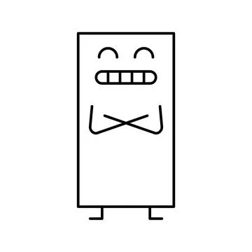 Triangle geometric shape character line icon vector illustration Stock Illustration