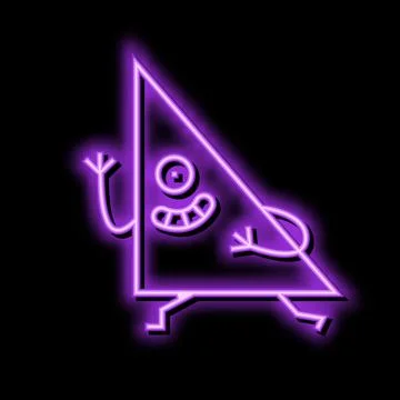 Triangle geometric shape character neon glow icon illustration Stock Illustration