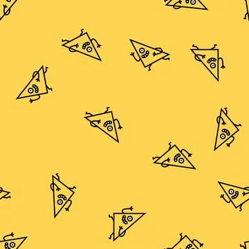 Triangle geometric shape character vector seamless pattern Illustrazione stock