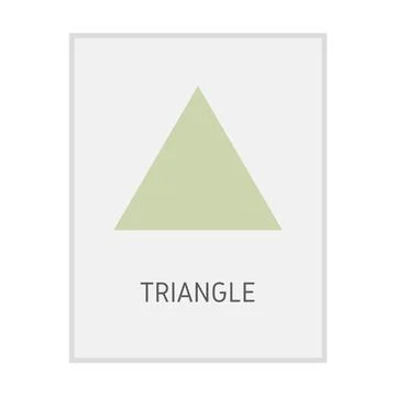 Triangle geometric shape flash card element symbol for preschool education Stock Illustration