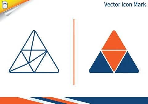 Triangle geometric shape icon set. Stock Illustration