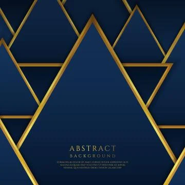 Triangle geometric shape luxury gold metallic design with space Stock Illustration