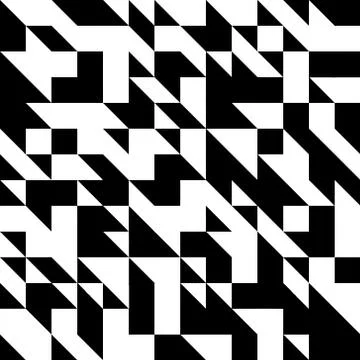 Triangle geometric shapes pattern. black and white Stock Illustration
