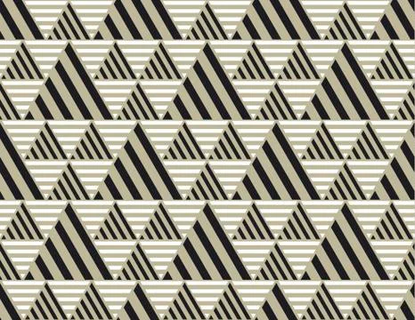 Triangle geometry backdrop with stripes for web and print. Black, white and b Stock Illustration