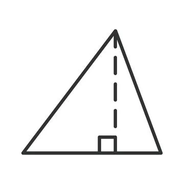 Triangle geometry icon in line design. Shape, math, education, geometric Illustrazione stock