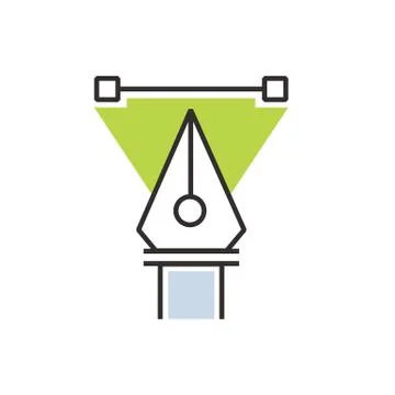 Triangle Green pen tool  icon Stock Illustration
