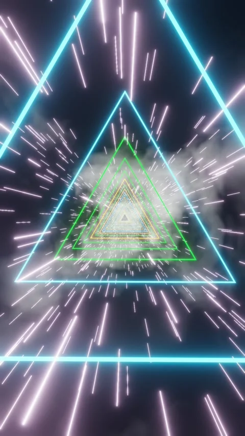 A triangle with a green triangle in the middle Stock Footage 309925394