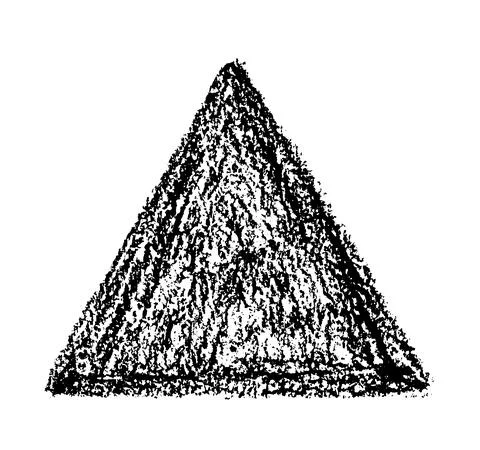 Triangle Grunge shape. Triangle painted with oil pastel. Vector illustration Stock Illustration